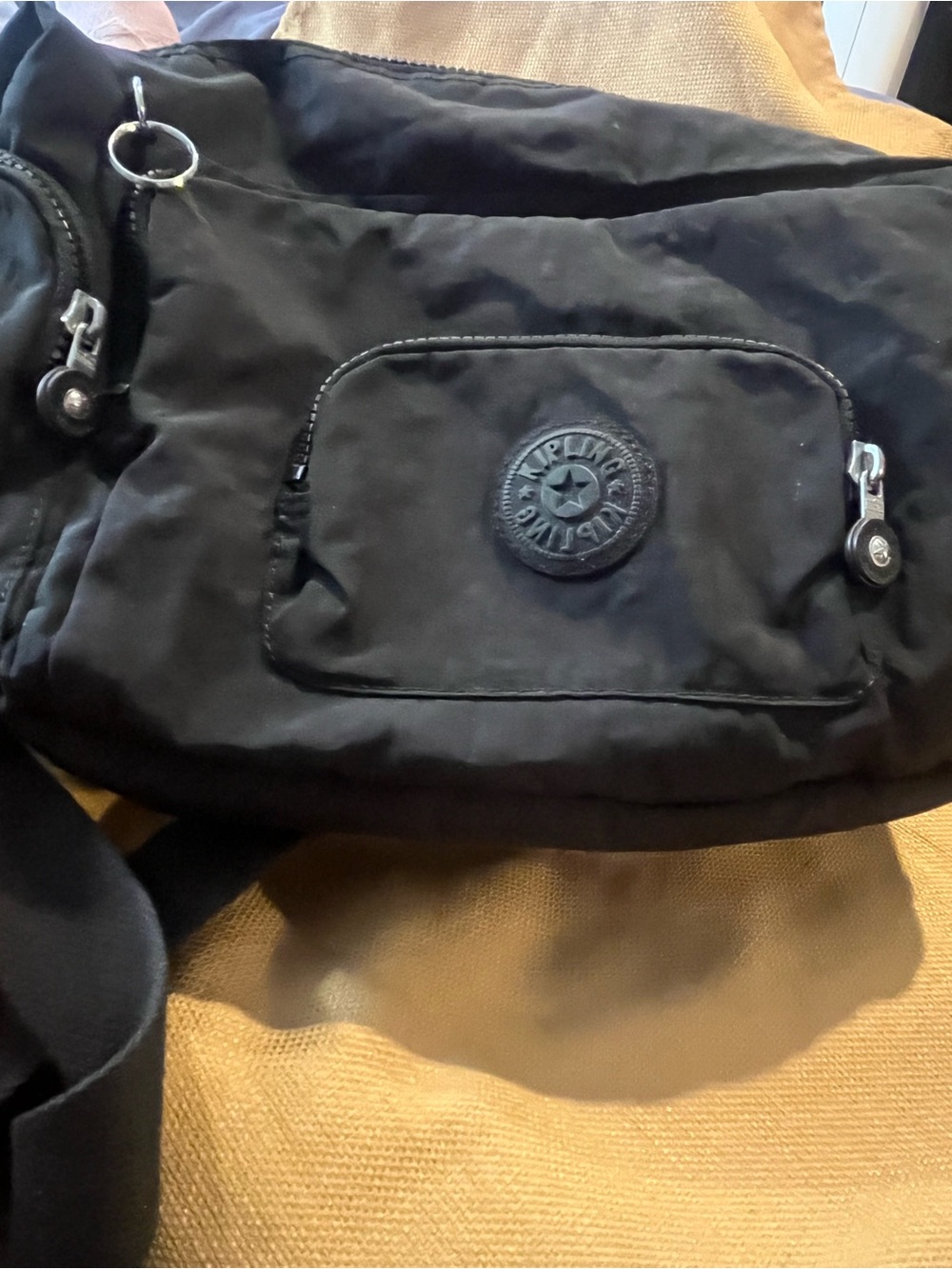 Kipling Women’s Black Lightweight Nylon Crossbody/Shoulder Bag